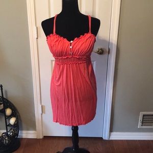 Coral Ruched Dress